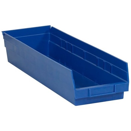 Bsc Preferred 23 5/8 x 6 5/8 x 4'' Blue Plastic Shelf Bin Boxes, 8PK BUY00012451